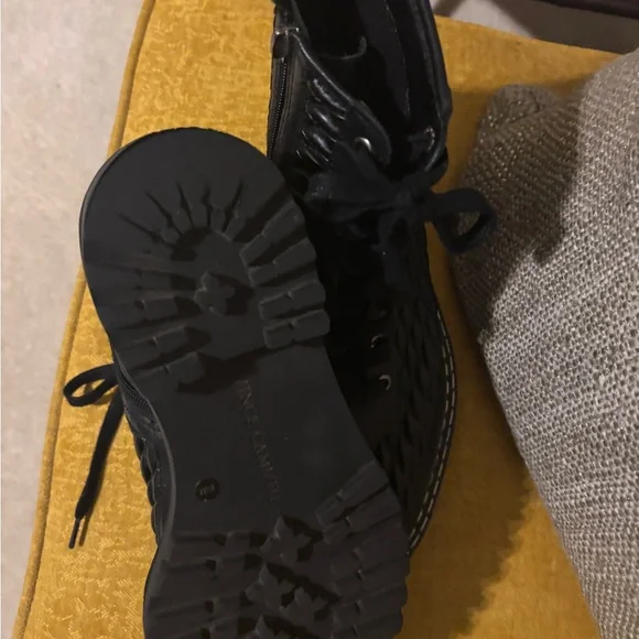 Vince Camuto Black Combat Boots with Durable Sole - Picture 2 of 5